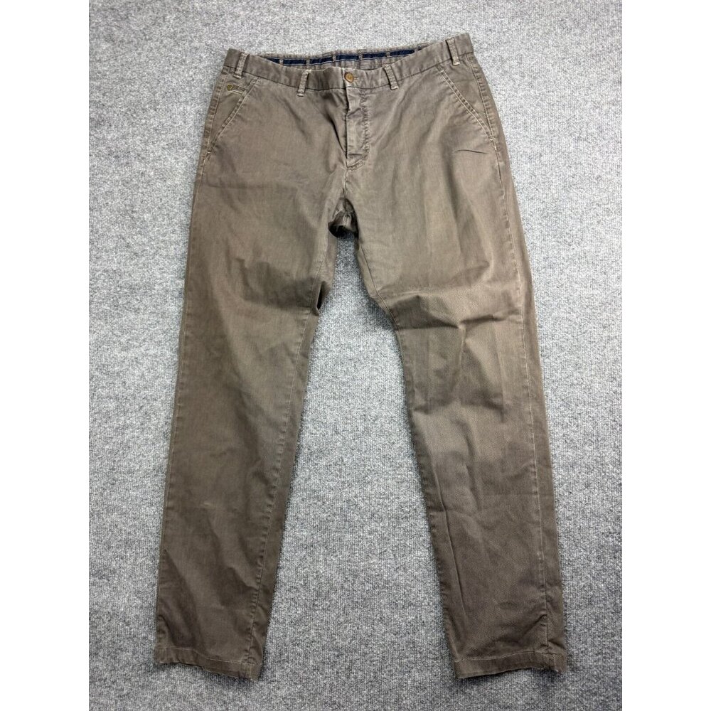 Massimo Dutti Chino Pants Men's 38 Green Classic Fit Straight Leg
